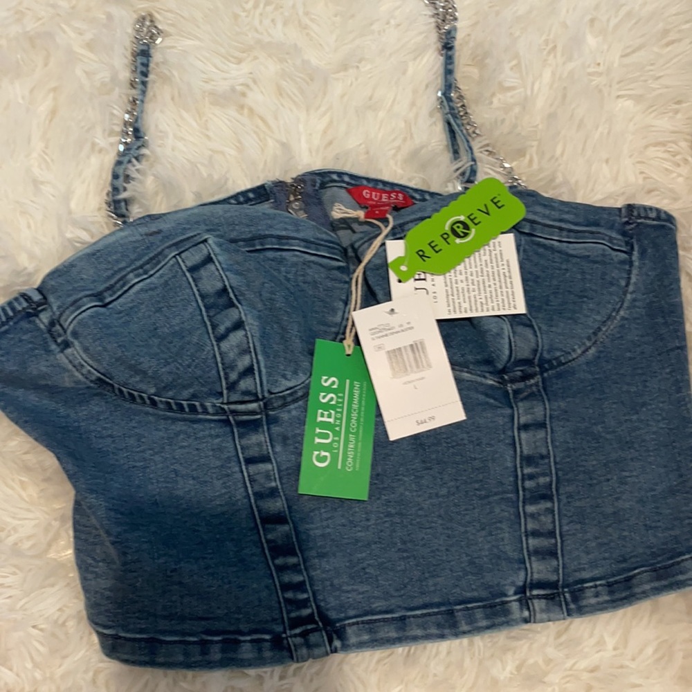 GUESS DENIM TOP NWT SIZE L - Picture 3 of 3